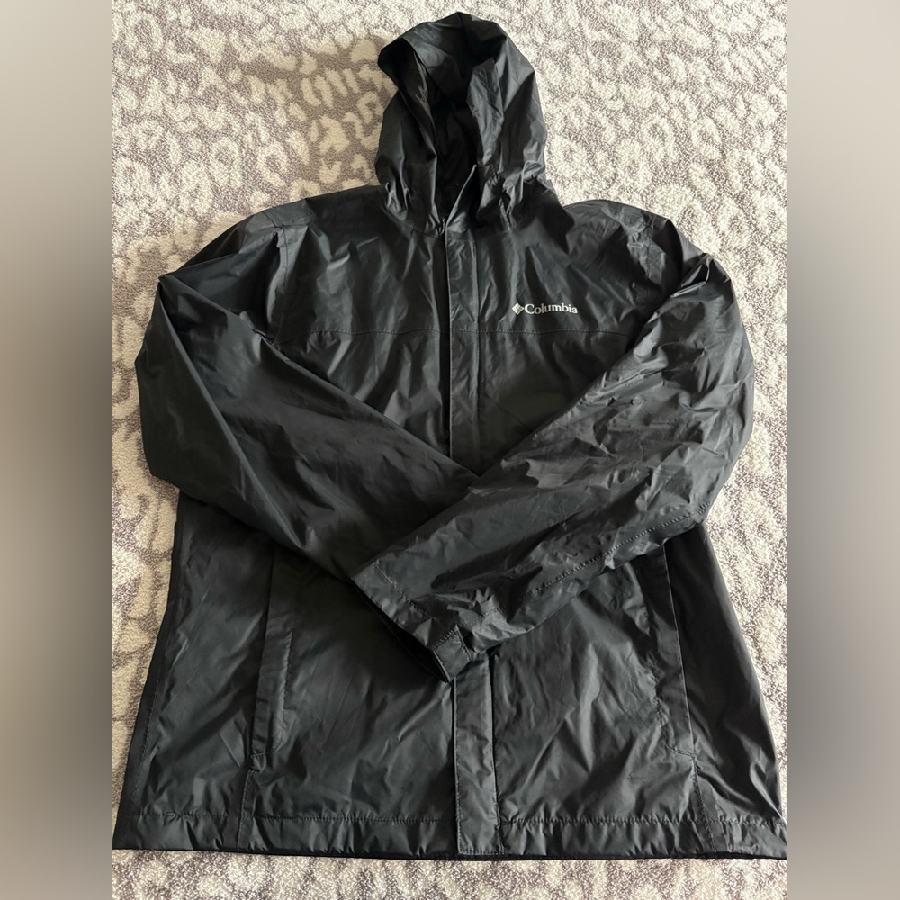 mens columbia black windbreaker